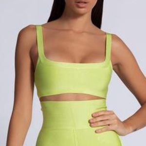 Meshki Tops - AMANDA BANDAGE CROP TOP - LIME GREEN Meshki Tops - AMANDA BANDAGE CROP TOP - LIME GREEN